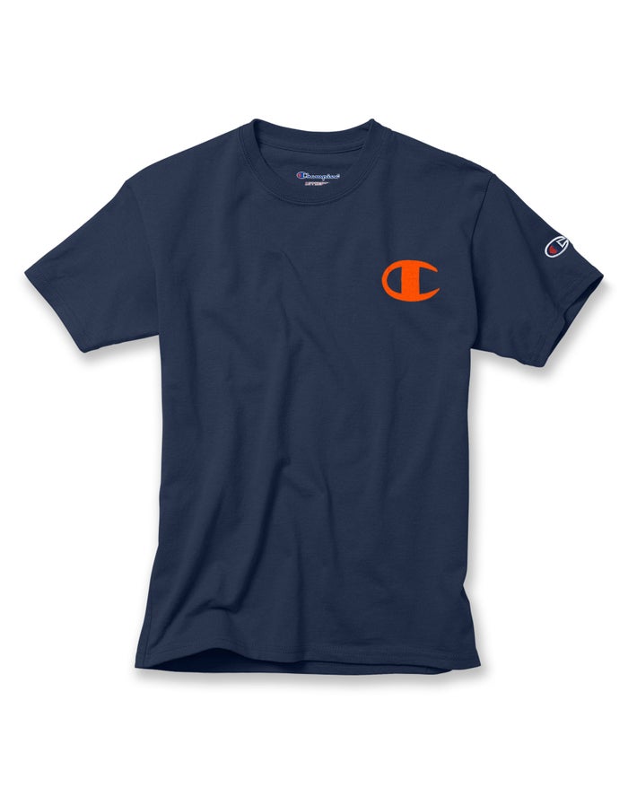 Champion Cotton Logo Pieces - Tytön Laivastonsininen T-Paita - Suomi 4720651-DT